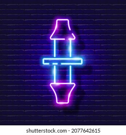 Microjet adapter neon icon. Irrigation system, watering system, hose and accessories glowing sign. Vector illustration for design, website, advertising, store, goods