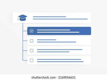 Microlearning - Bite-Sized Learning concept. Reading paragraph of text, listening to informational short podcast, watching a micro video clip, sorting set of micro-content items by chronological order