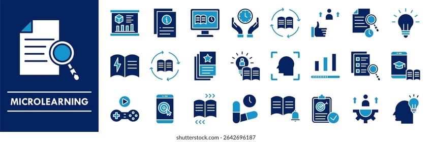 Microlearning icon collection set. Containing design education, microlearning, learning, training