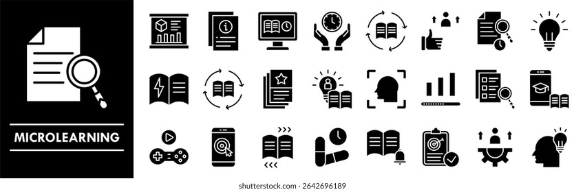 Microlearning icon collection set. Containing design education, microlearning, learning, training