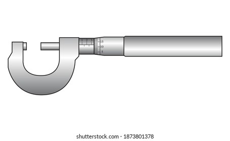 micrometer caliper precision gauge vector illustration isolated on white background, top view