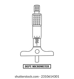 micrometer dept measuring instrument icon vector simple design