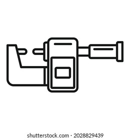 Micrometer design icon outline vector. Gauge caliper. Scale instrument