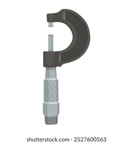 A micrometer gauge depicted in a modern graphic style on a clean background. Vector illustration