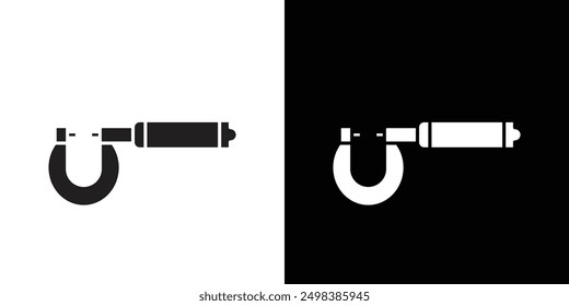 Micrometer icon flat line symbol set.