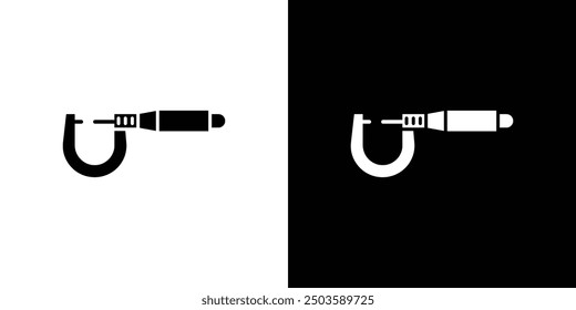 Micrometer icon Flat vector set outline