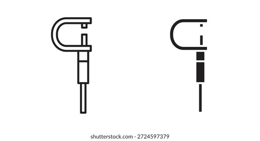 Mikrometersymbol Glyphe und Linie setzen dünne Linie Symbol Konzept.
