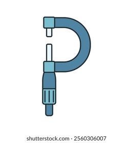 Micrometer Icon Illustration in Flat Style. Perfect for engineering, science, or educational design projects.