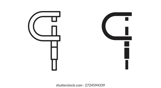 Micrometer icon with line and silhouette versions.