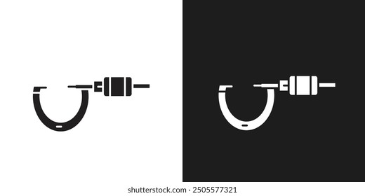 Micrometer icon logo set vector