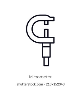 Micrometer icon. Outline style icon design isolated on white background