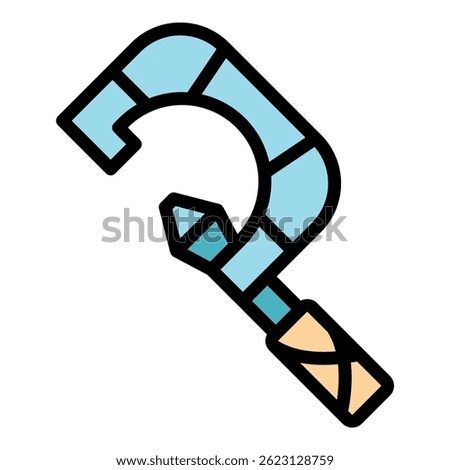 Micrometer icon. Outline micrometer vector icon color flat isolated
