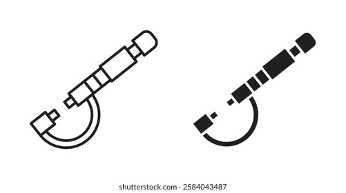 Micrometer icon set in thin line. vector illustrations for web