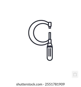 Micrometer icon. Micrometer Symbol sign for mobile concept and web design. Vector icon, Logo illustration, Vector graphics