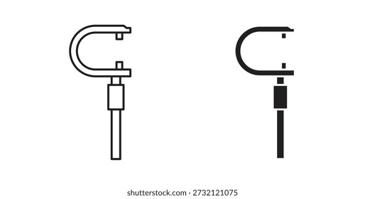 Icono de micrómetro. Ilustración vectorial, plano y carrera