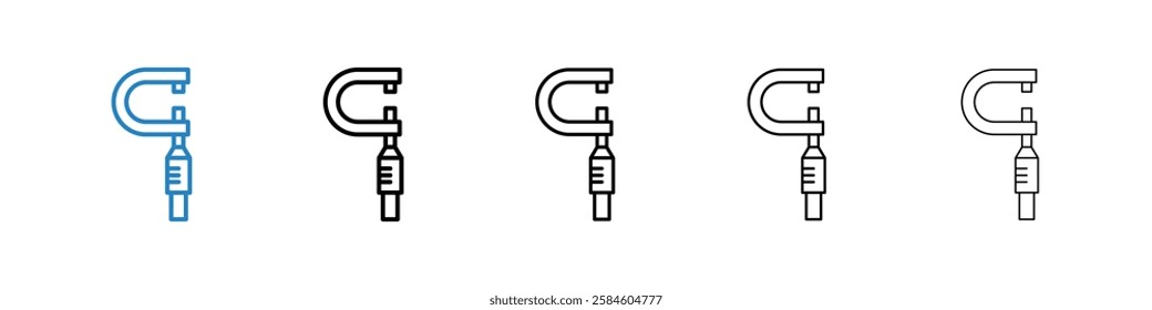 Micrometer icons in five different stroke sizes