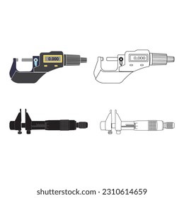 micrometer measuring instrument vector illustration design template