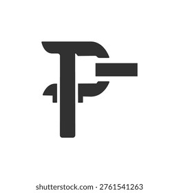 Micrometer measuring tool icon. Precision measurement and engineering inspection. Monochrome black and white symbol