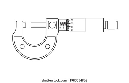 micrometer. Measuring tool and instrument for high-precision measurements for industry 
and business. Vector illustration isolated on white background.
