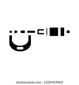 herramienta de micrómetro trabajar glifo vector de icono. signo de trabajo de herramienta de micrómetro. ilustración de símbolo aislado