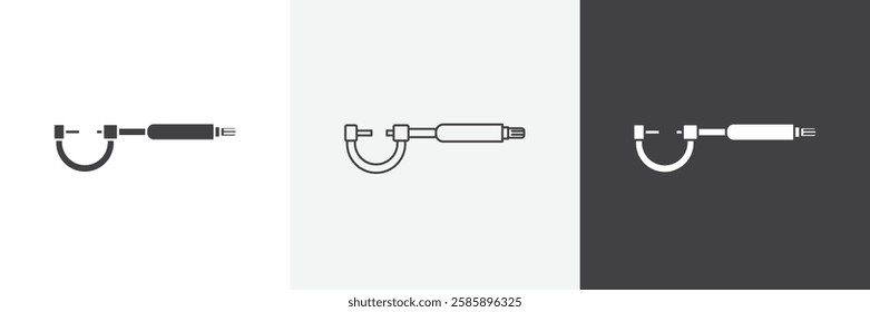 Micrometer vector icons collection graphic designs for ui designs