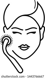 Microneedling manipulation icon in outline style