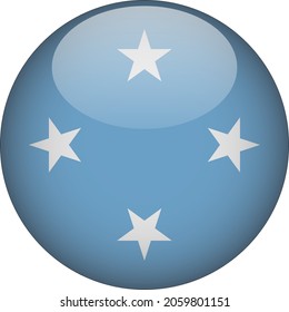 Micronesia 3D Rounded Country Flag Icon