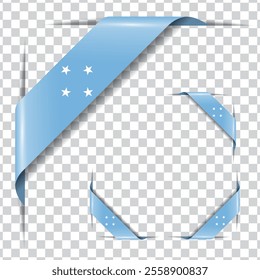 Micronesia corner national flag with shadow