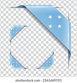 Micronesia corner national flag with shadow