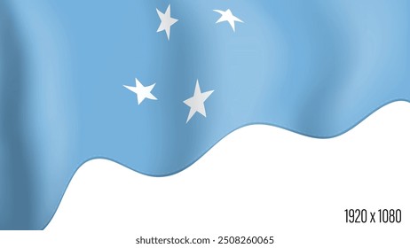 Micronesia country flag realistic independence day background. Micronesia commonwealth banner in motion waving, fluttering in wind. Festive patriotic HD format template for independence day