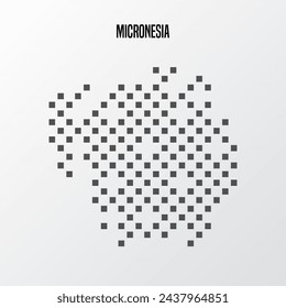 Micronesia country map made from abstract halftone dot pattern