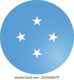 Micronesia Country Round Flag Vector