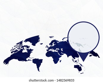 Micronesia detailed map highlighted on blue rounded World Map. Map of Micronesia in circle.