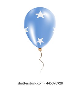 Micronesia, Federated States Of balloon with flag. Bright Air Balloon in the Country National Colors. Country Flag Rubber Balloon. Vector Illustration.