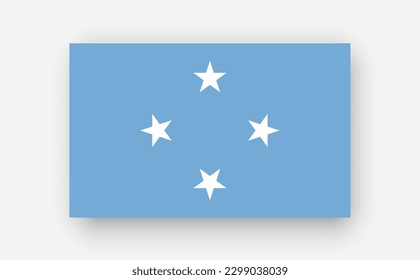 Micronesia Federated States .Detailed flag on white background. Vector illustration