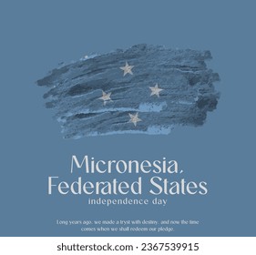 Micronesia, Bandera de los Estados Federados Hecha de Vector de Pincel brillante, Celebrando Micronesia, Día de la Independencia de los Estados Federados.