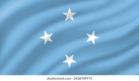 Micronesia. Federated States of Micronesia flag waving. Background. Vector