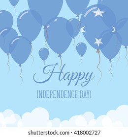 Micronesia, Federated States Of Independence Day Flat Patriotic Card. Happy National Day Micronesia, Federated States Of Vector Patriotic card.