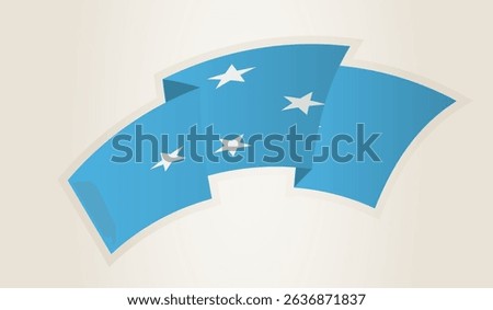 Micronesia Flag in Abstract Ribbon Shape, National Symbol of the Micronesia. This vector is ideal for use in national events, Independence Day, international sports competitions.