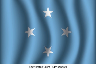 Micronesia flag background with cloth texture.Micronesia Flag vector illustration eps10.