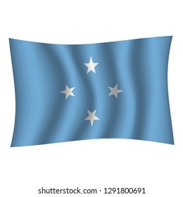 Micronesia flag background with cloth texture.Micronesia Flag vector illustration eps10. - Vector