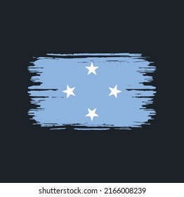 Pincel de bandera de Micronesia. Bandera nacional