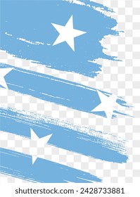 Micronesia flag with brush paint textured isolated  on png or transparent background. vector illustration