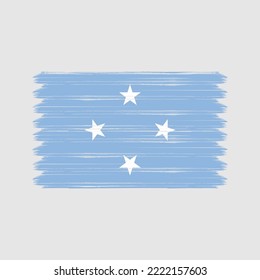 Micronesia Flag Brush Strokes Painted