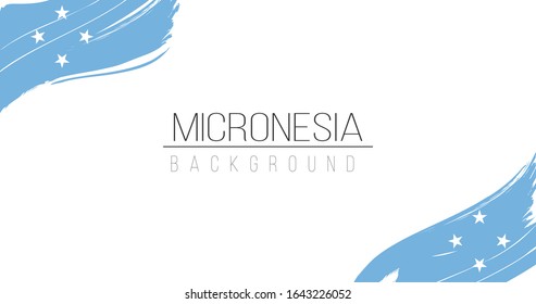 Micronesia flag brush style background with stripes. Stock vector illustration isolated on white background.