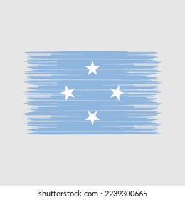Micronesia Flag Brush Vector Illustration