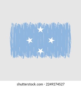 Micronesia Flag Brush Vector Illustration
