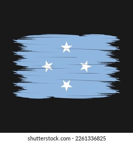 Micronesia Flag Brush Vector Illustration