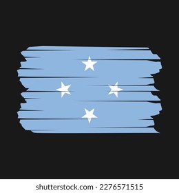 Mikronesien Flag Pinselspitze Vektorgrafik