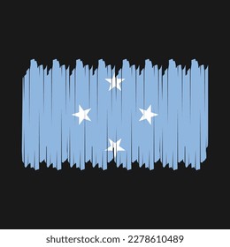 Ilustración del vector de pincel de bandera de Micronesia